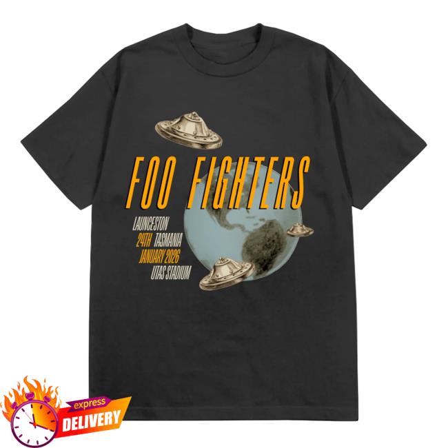Foo Fighters Merch Store Ufo Tasmania Dated Tee Foo Fighters Merch Store Ufo Tasmania Dated Tee