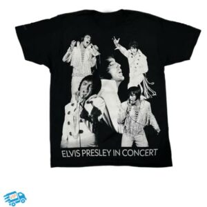 Graceland Store Merch Shop Elvis Presley In Concert Collage T-Shirt