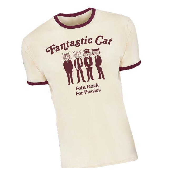 Fantastic Cat Merch Store Folk Rock For Pussies Ringer Tee 4 Fantastic Cat Merch Store Folk Rock For Pussies Ringer Tee