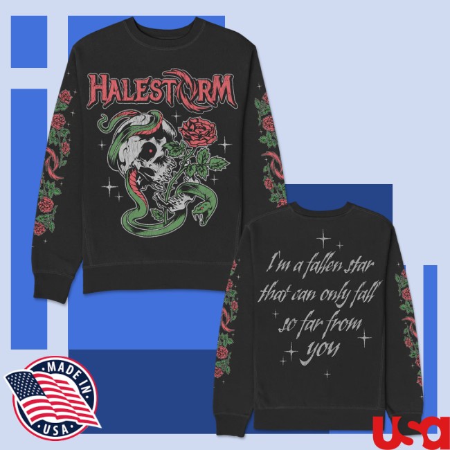 Halestorm Store Merch Fallen Star Crewneck Sweatshirt Black 7 Halestorm Store Merch Fallen Star Crewneck Sweatshirt (Black)
