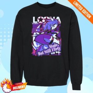 Sharkrobot Store Merch Loona From Helluva Boss With Love Crewneck Sweatshirt