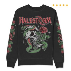 Halestorm Rocks Merch Store Fallen Star Crewneck Sweatshirt Black