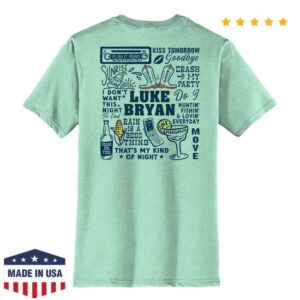 Luke Bryan Store Merch All The Hits Mint Shirt