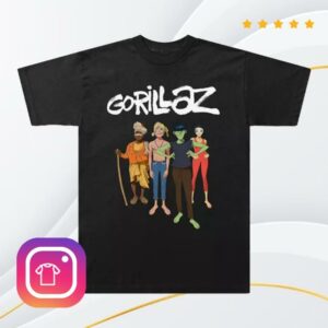 Hot Topic Merch Store Gorillaz The Mountain Group Portrait T-Shirt