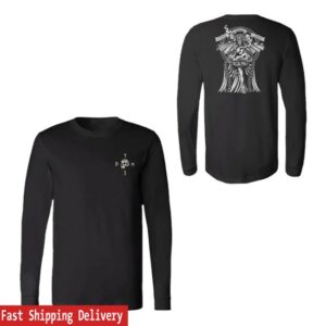 Bingo Merch Store The Devil Makes Three Skeleton Witch Black Longsleeve T-Shirt