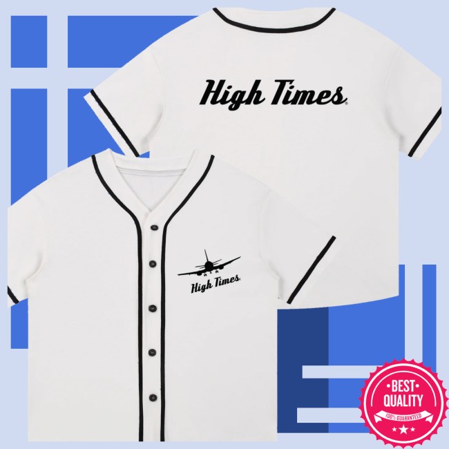 High Times Store Merch High Times Vintage Flight Baseball Jersey White