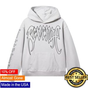 Revenge Merch Store X Heartbreak Outline Hoodie Black White