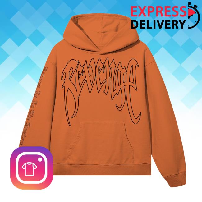 Revenge Merch Store X Heartbreak Outline Hoodie Orange Black 3 Revenge Merch Store X Heartbreak Outline Hoodie Orange Black