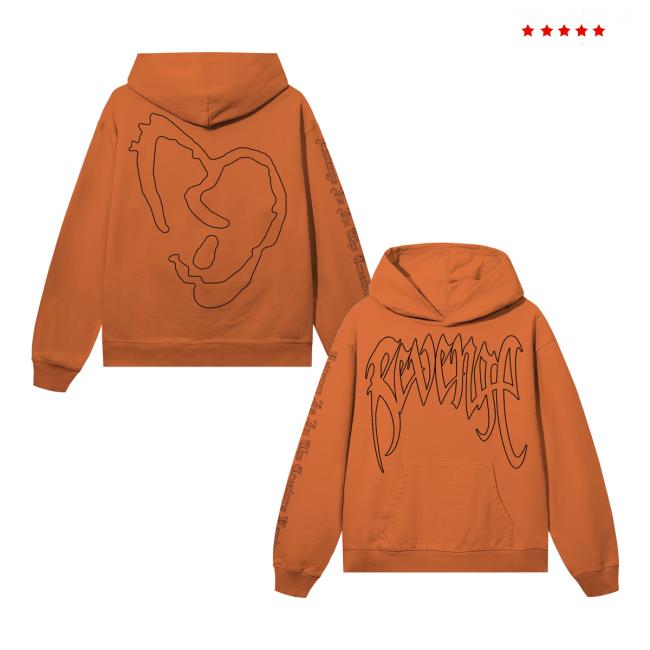Revenge Merch Store X Heartbreak Outline Hoodie Orange Black 5 Revenge Merch Store X Heartbreak Outline Hoodie Orange Black