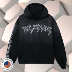 Revenge Merch Store X Lightning Heartbreak Hoodie Treated Black White