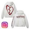 Revenge Merch Store X Lightning Heartbreak Hoodie Treated Cement Red
