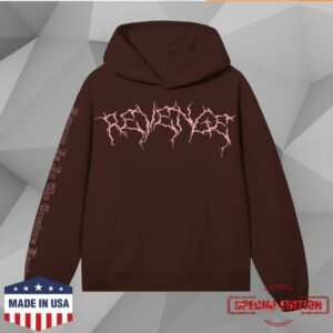 Revenge Merch Store X Lightning Kill Hoodie Brown Pink