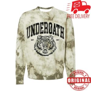 Underoath Store Merch Tiger Tie-Dyed Crewneck