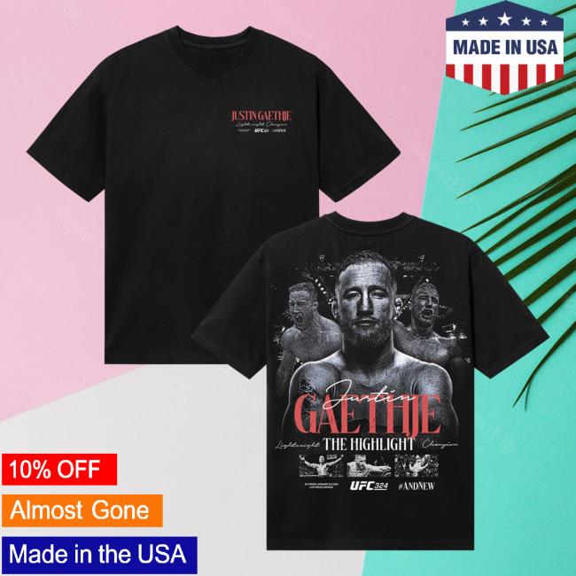 Ufc Store Merch Men's Black Justin Gaethje Ufc 324 Andnew Interim Lightweight Champion T-Shirt 5 Ufc Store Merch Men's Black Justin Gaethje Ufc 324 Andnew Interim Lightweight Champion T-Shirt