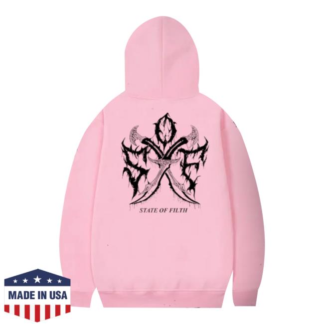 State Of Filth Merch Store Pink Mosh Hoodie 4 State Of Filth Merch Store Pink Mosh Hoodie
