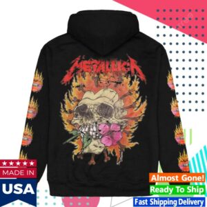 Impericon Store Merch Metallica Flower Skull Backprint Hoodie