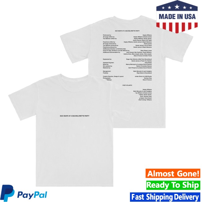 Hayley Williams Store Merch Credits White Tee 5 Hayley Williams Store Merch Credits White Tee