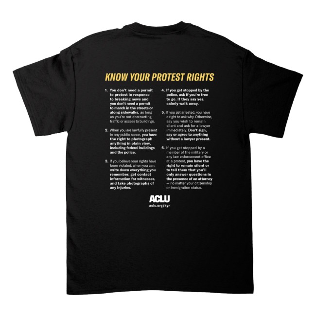 Aclu Store Merch Know Your Rights Protest Tee Black 4 Aclu Store Merch Know Your Rights Protest Tee - Black