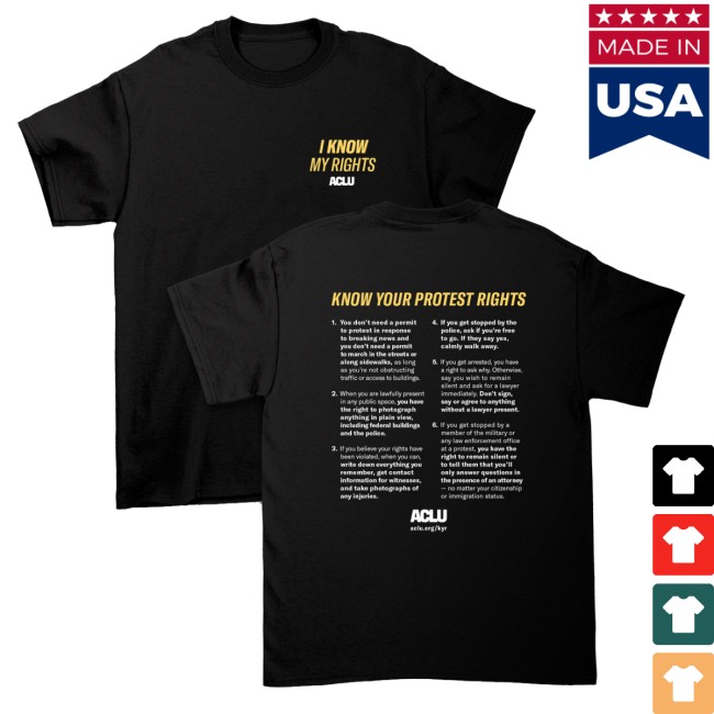 Aclu Store Merch Know Your Rights Protest Tee Black 5 Aclu Store Merch Know Your Rights Protest Tee - Black