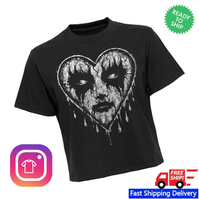 Blackcraftcult Merch Store Women's Corpse Paint Heart T-Shirt 4 Blackcraftcult Merch Store Women's Corpse Paint Heart T-Shirt