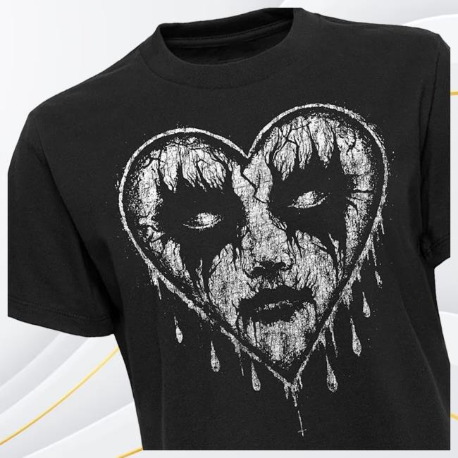 Blackcraftcult Merch Store Women's Corpse Paint Heart T-Shirt 5 Blackcraftcult Merch Store Women's Corpse Paint Heart T-Shirt