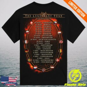 Sabaton Store Merch Flags Of Europe 2025 Tour T-Shirt
