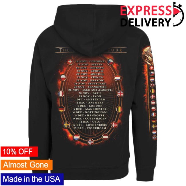 Sabaton Store Merch Flags Of Europe 2025 Tour Zip Hoodie Sabaton Store Merch Flags Of Europe 2025 Tour Zip Hoodie