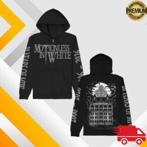 Motionless In White Merch Store Shop Throwback Logo Zip Up Hoodie