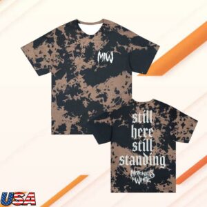 Motionless In White Merch Store Shop Still Here T-Shirt Black Bleach Dye