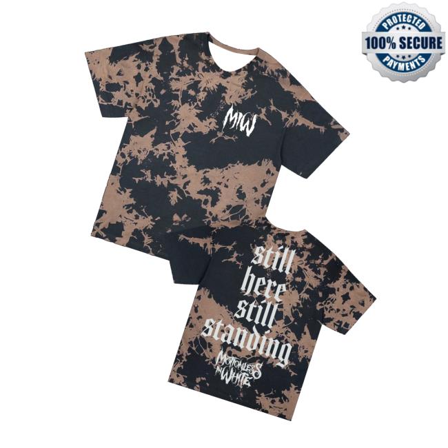 Motionless In White Merch Store Shop Still Here T-Shirt Black Bleach Dye 3 Motionless In White Merch Store Shop Still Here T-Shirt Black Bleach Dye