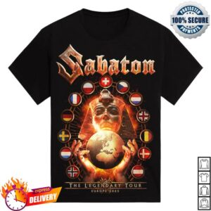 Sabaton Merch Store Flags Of Europe 2025 Tour T-Shirt