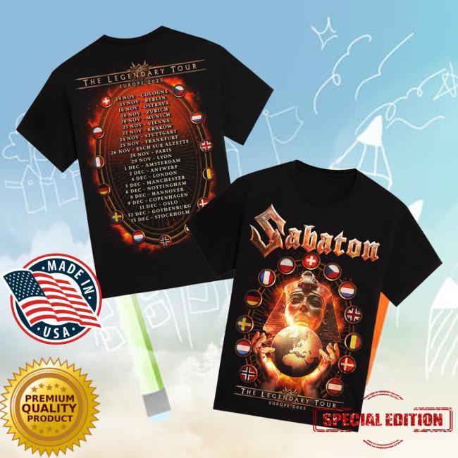Sabaton Merch Store Flags Of Europe 2025 Tour T-Shirt 5 Sabaton Merch Store Flags Of Europe 2025 Tour T-Shirt