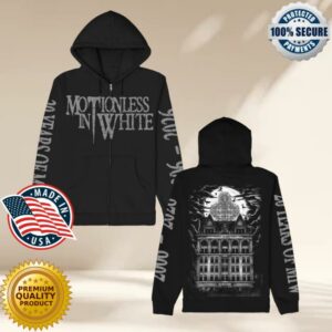 Motionless In White Merch Store Throwback Logo Zip-Hood