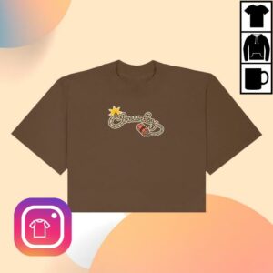 Chunky Things Merch Store Chunky Lucky Horse Coin Cropped T-Shirt Brown