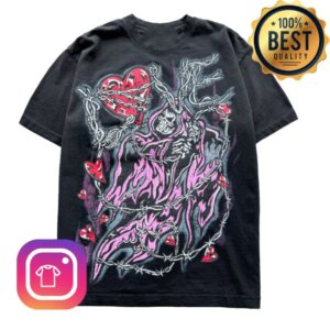 Warren Lotas Store Merch Love Reaper T-Shirt Sun Faded Black