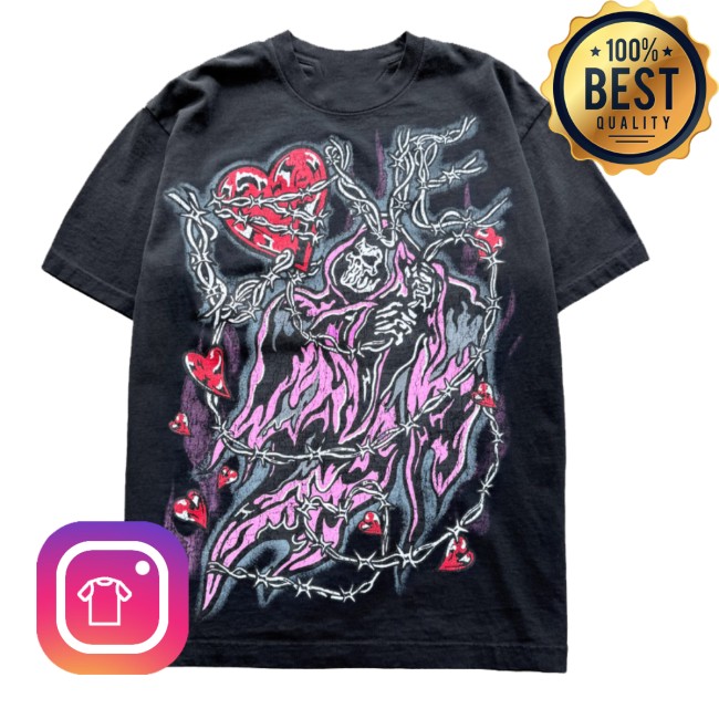 Warren Lotas Store Merch Love Reaper T-Shirt Sun Faded Black 2 Warren Lotas Store Merch Love Reaper T-Shirt - Sun Faded Black