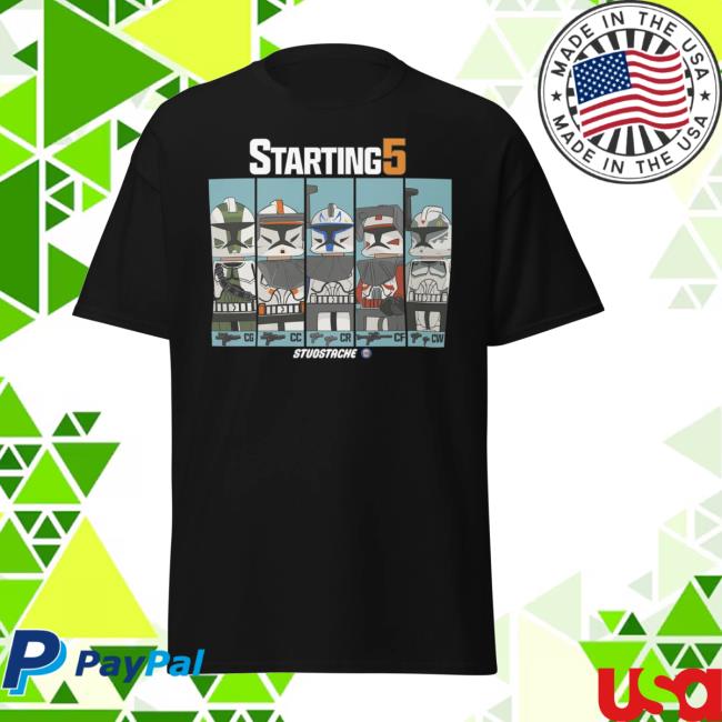 Studstache Shop Merch Store Starting 5 T-Shirt 2 Studstache Shop Merch Store Starting 5 T-Shirt