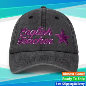 English Teacher Merch Store Pink Logo Cap