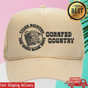 Tyler Richton &The High Bank Boys Merch Store Corn Fed Country Hat- Beige Mesh Back