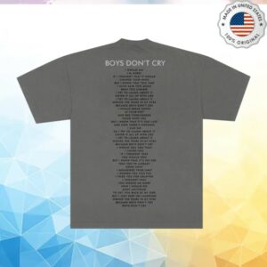 The Cure Store Merch Boys Don’t Cry Grey Tee