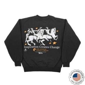 Online Ceramics Merch Store Inspiration Creates Change Off-Black Fleece Crewneck