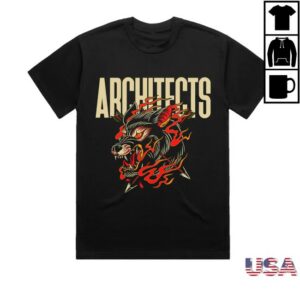 Architects Merch Store Shop Wolf Tattoo Black T-Shirt