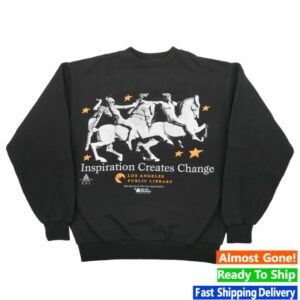 Online Ceramics Store Merch Inspiration Creates Change Off-Black Fleece Crewneck