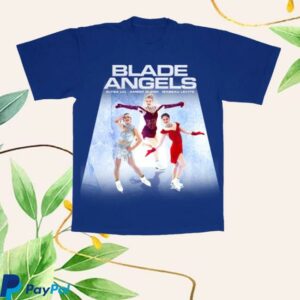 Figure Skating Shop Merch Store Blade Angels Oversized Print La Apparel 1801Gd 6.5Oz Tee