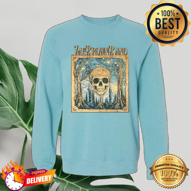 Zac Brown Band Merch Store Shop Teal Skull Crewneck 2 Zac Brown Band Merch Store Shop Teal Skull Crewneck