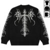 8Thwndr Store Merch Tribal Knitted Sweater Black