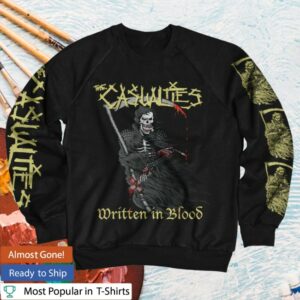 The Casualties Official Store Merch Written In Blood Crewneck Sweatshirt Black