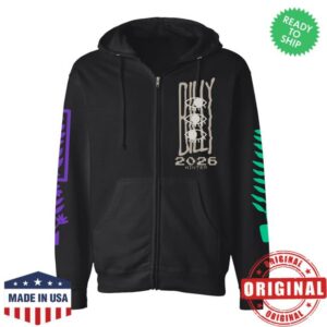 Billy Strings Merch Store Eyes Zip Up Hoodie With Dates