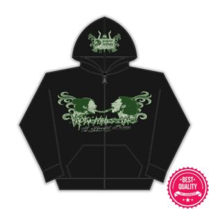 Paper Wings Records Merch Store Katywentmissing Black Zip-Up Hoodie