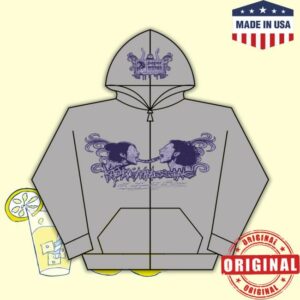Paper Wings Records Merch Store Katywentmissing Gray Zip-Up Hoodie